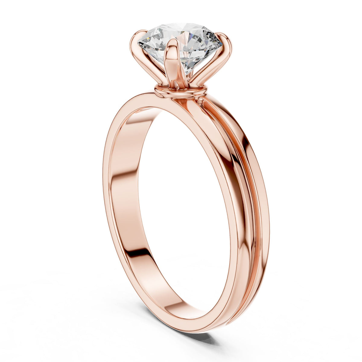 Round Solitaire Lab Grown Diamond Engagement Ring