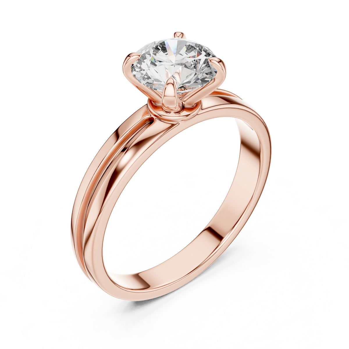Round Solitaire Lab Grown Diamond Engagement Ring