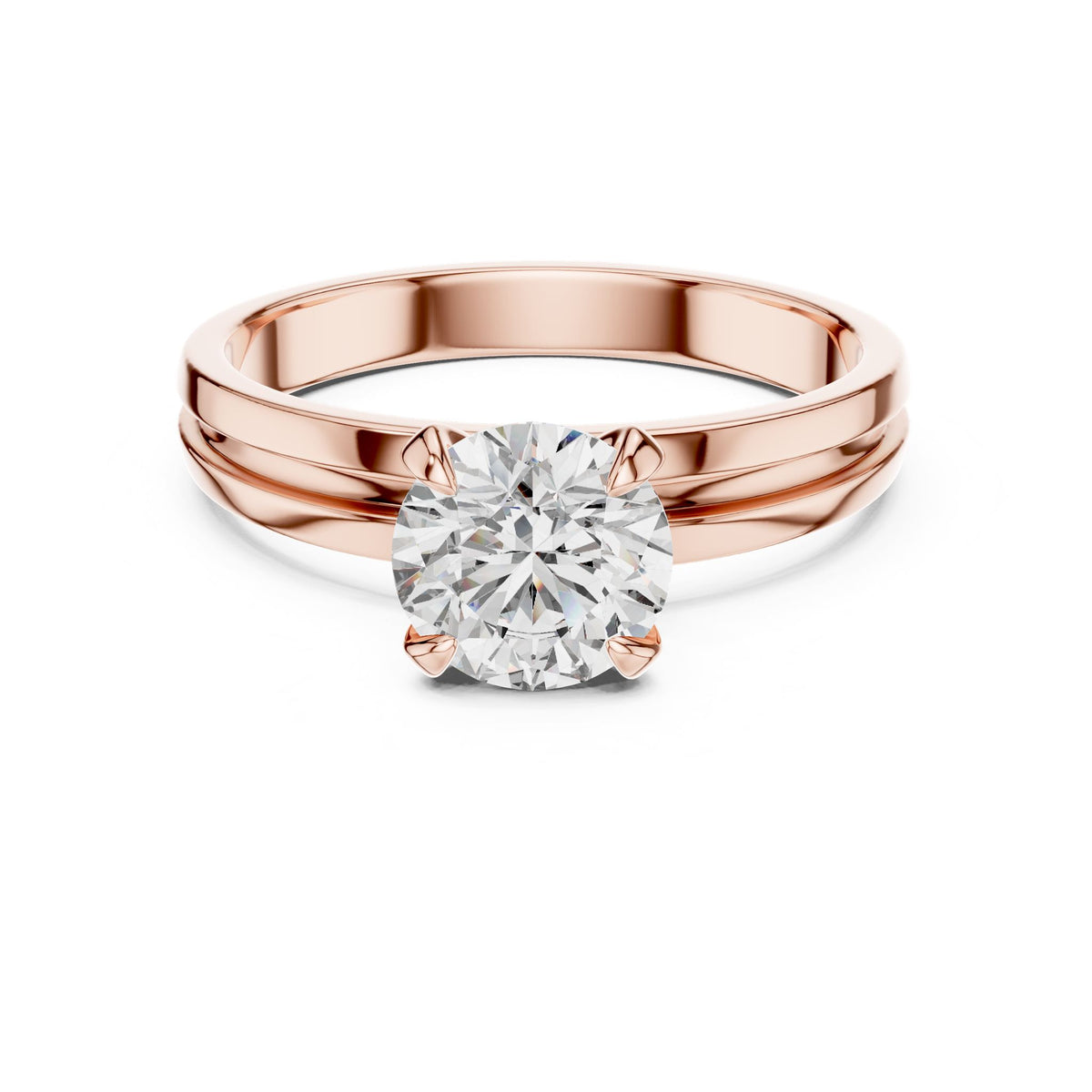 Round Solitaire Lab Grown Diamond Engagement Ring