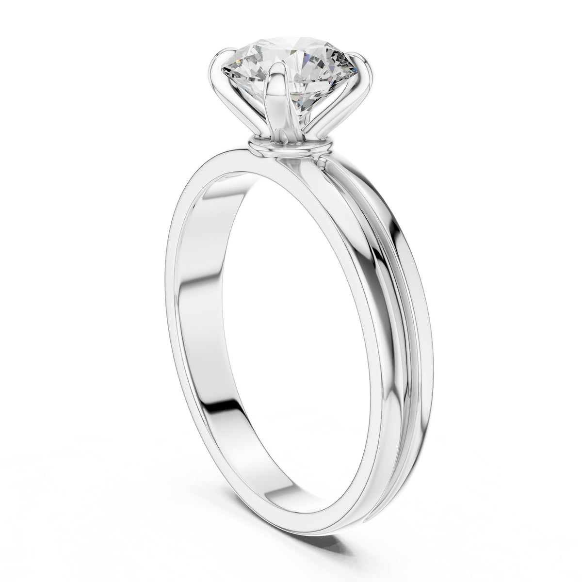 Round Solitaire Lab Grown Diamond Engagement Ring