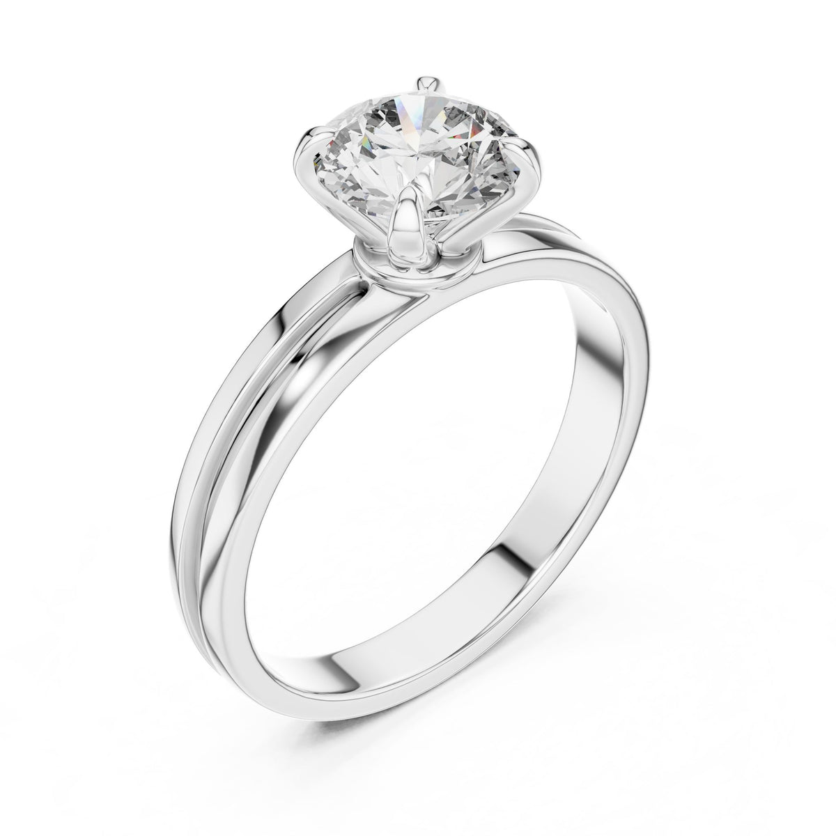 Round Solitaire Lab Grown Diamond Engagement Ring