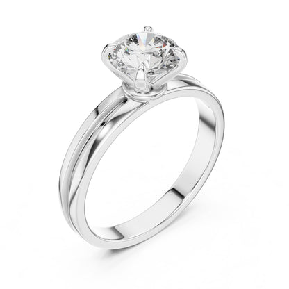 Round Solitaire Lab Grown Diamond Engagement Ring
