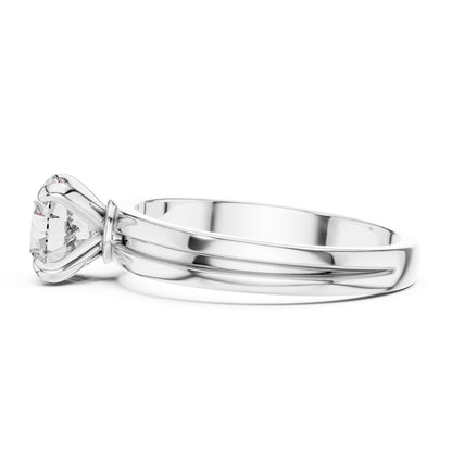 Round Solitaire Lab Grown Diamond Engagement Ring