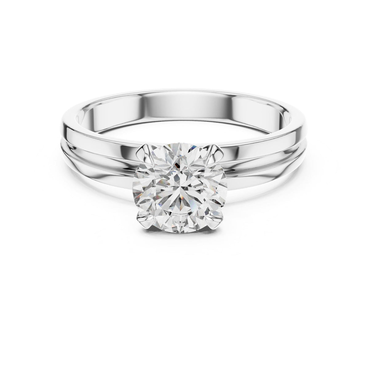 Round Solitaire Lab Grown Diamond Engagement Ring