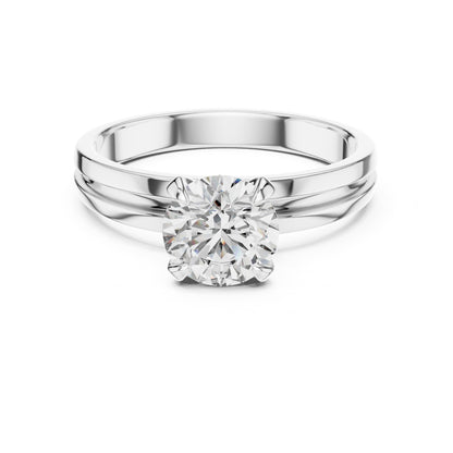 Round Solitaire Lab Grown Diamond Engagement Ring