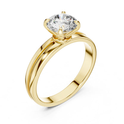 Round Solitaire Lab Grown Diamond Engagement Ring