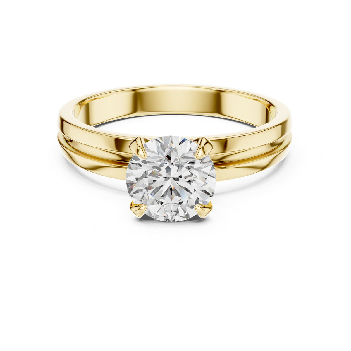 Round Solitaire Lab Grown Diamond Engagement Ring