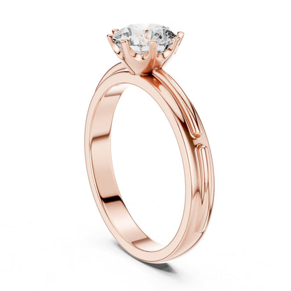 Round Solitaire Lab Grown Diamond Engagement Ring