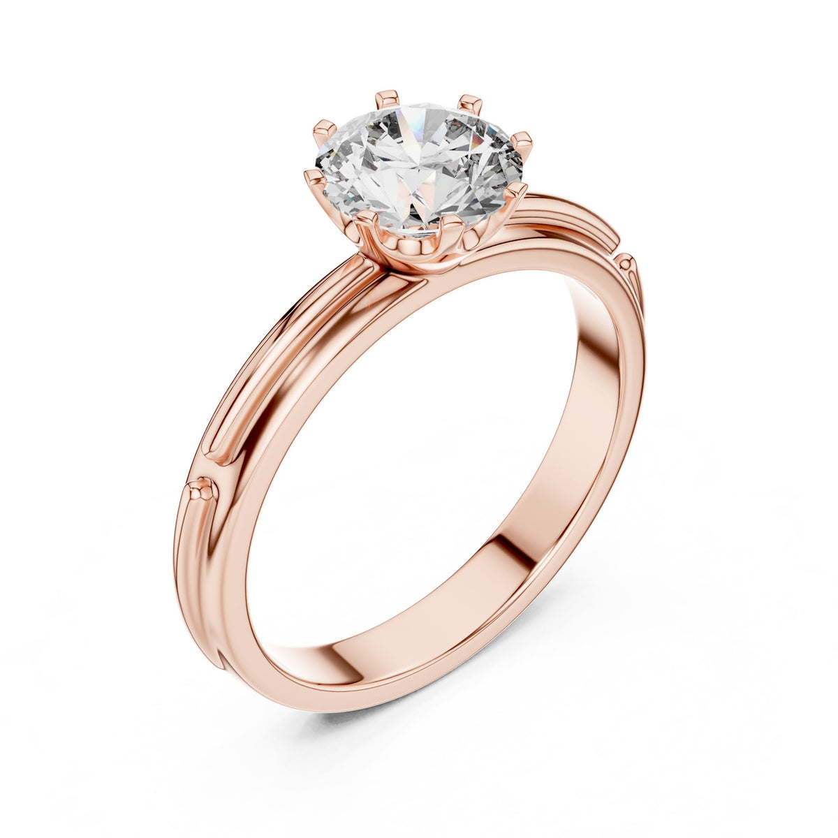 Round Solitaire Lab Grown Diamond Engagement Ring