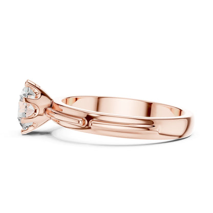 Round Solitaire Lab Grown Diamond Engagement Ring