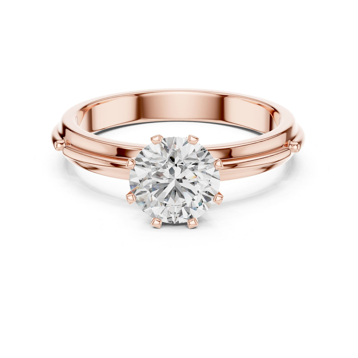 Round Solitaire Lab Grown Diamond Engagement Ring