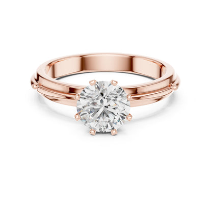 Round Solitaire Lab Grown Diamond Engagement Ring