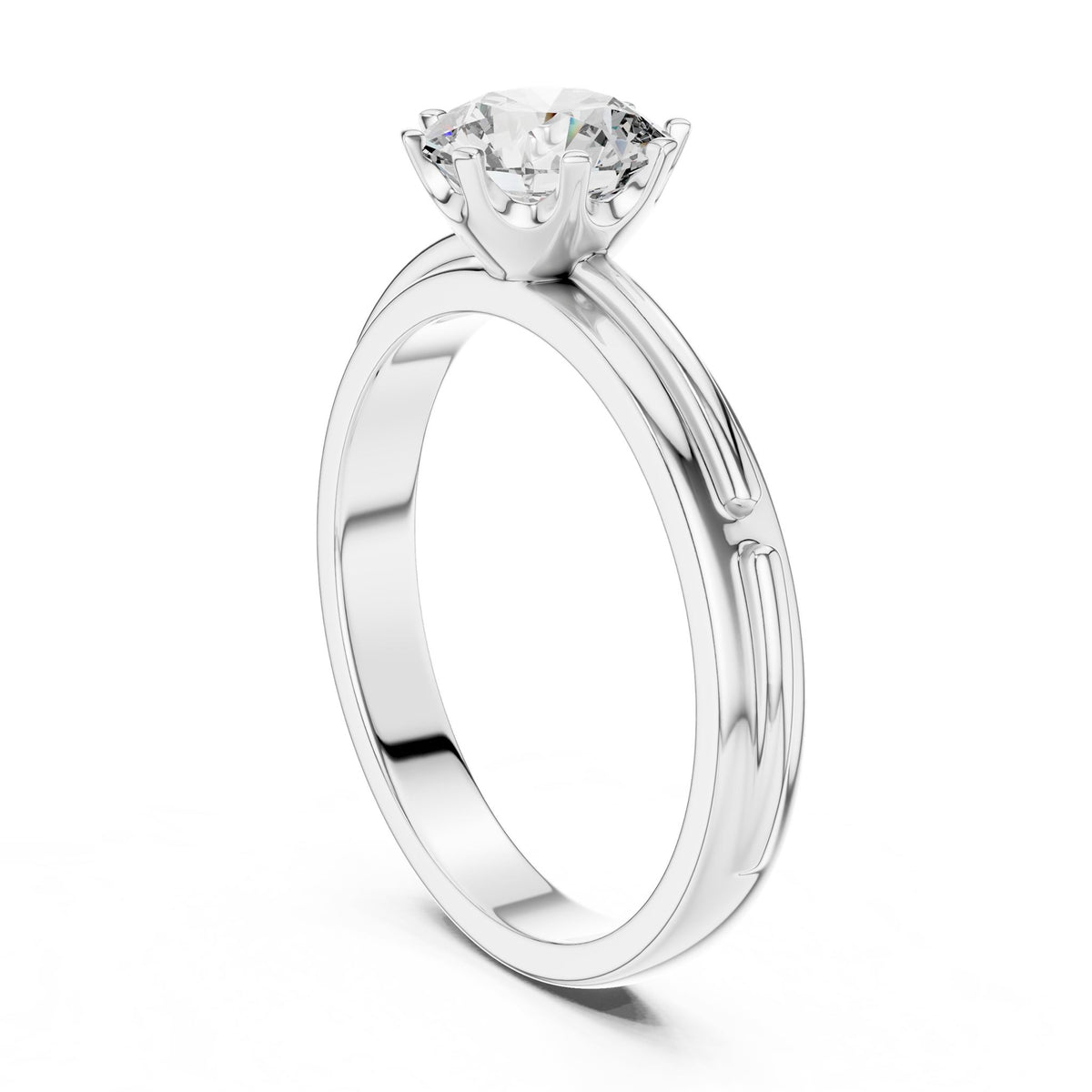 Round Solitaire Lab Grown Diamond Engagement Ring