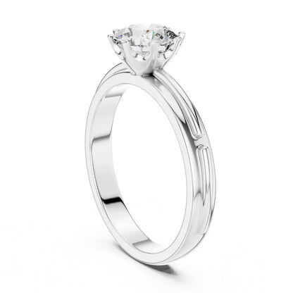 Round Solitaire Lab Grown Diamond Engagement Ring