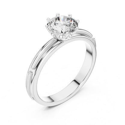 Round Solitaire Lab Grown Diamond Engagement Ring