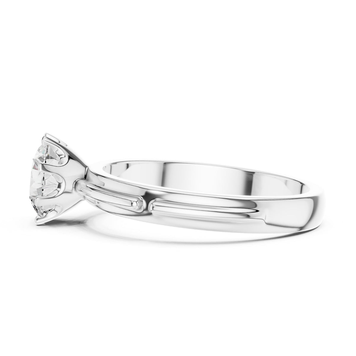 Round Solitaire Lab Grown Diamond Engagement Ring