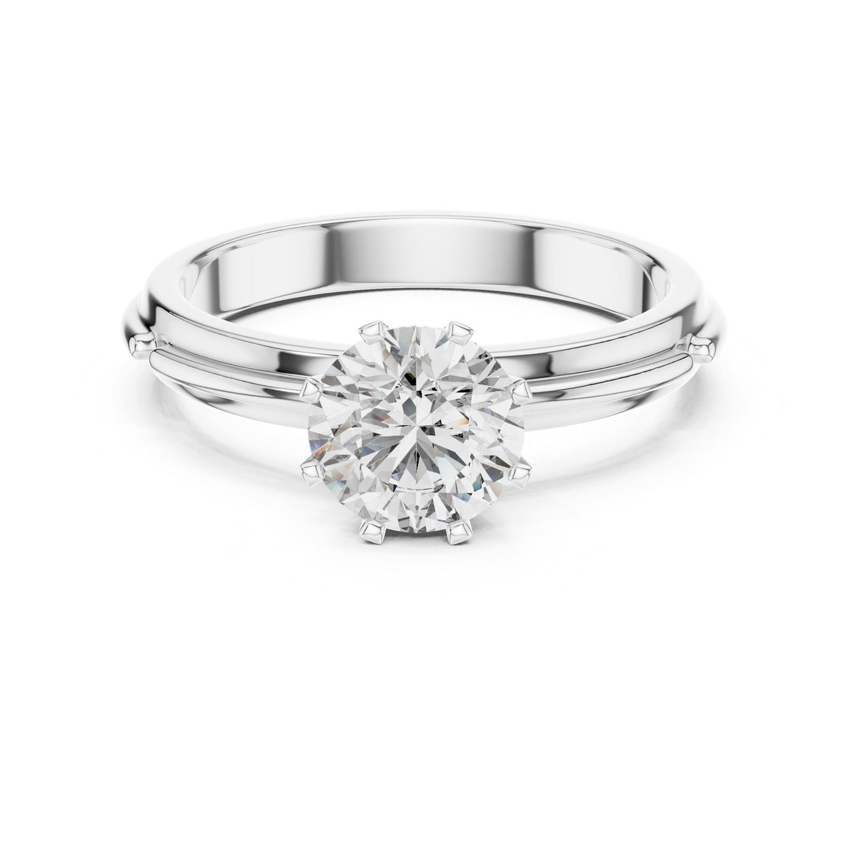 Round Solitaire Lab Grown Diamond Engagement Ring