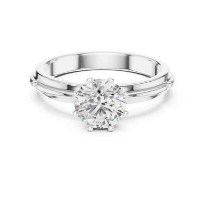 Round Solitaire Lab Grown Diamond Engagement Ring