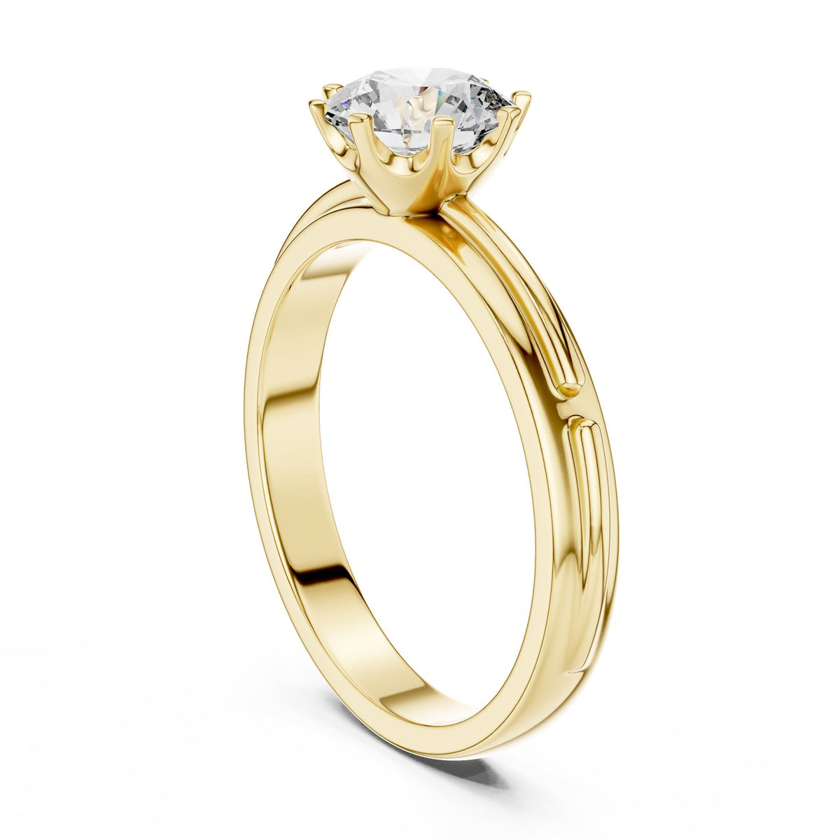 Round Solitaire Lab Grown Diamond Engagement Ring