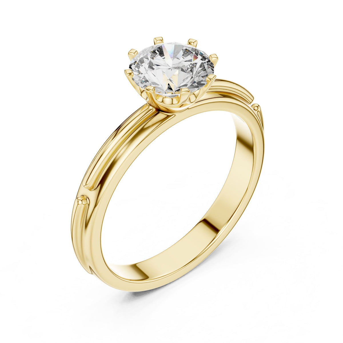 Round Solitaire Lab Grown Diamond Engagement Ring