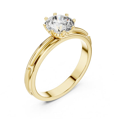 Round Solitaire Lab Grown Diamond Engagement Ring