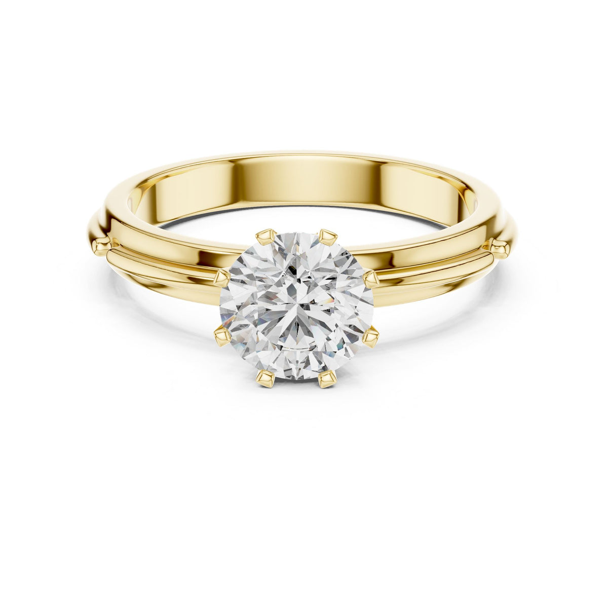 Round Solitaire Lab Grown Diamond Engagement Ring