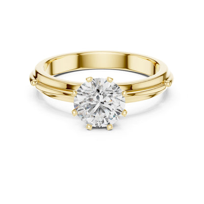 Round Solitaire Lab Grown Diamond Engagement Ring