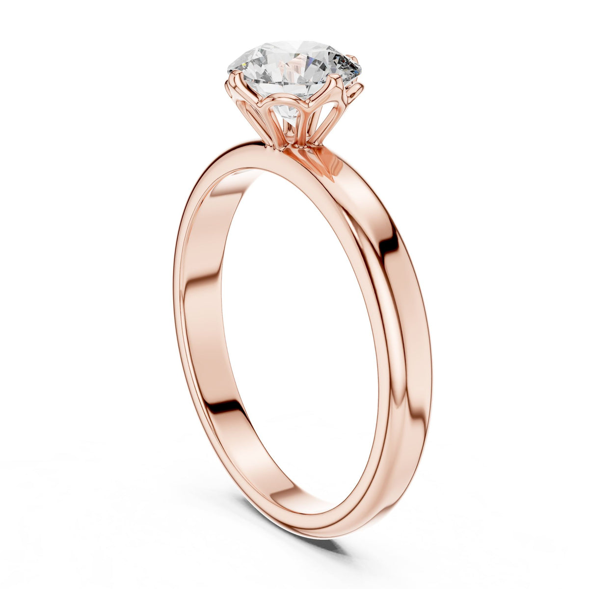 Round Solitaire Lab Grown Diamond Engagement Ring