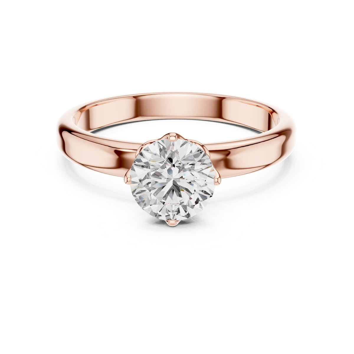 Round Solitaire Lab Grown Diamond Engagement Ring