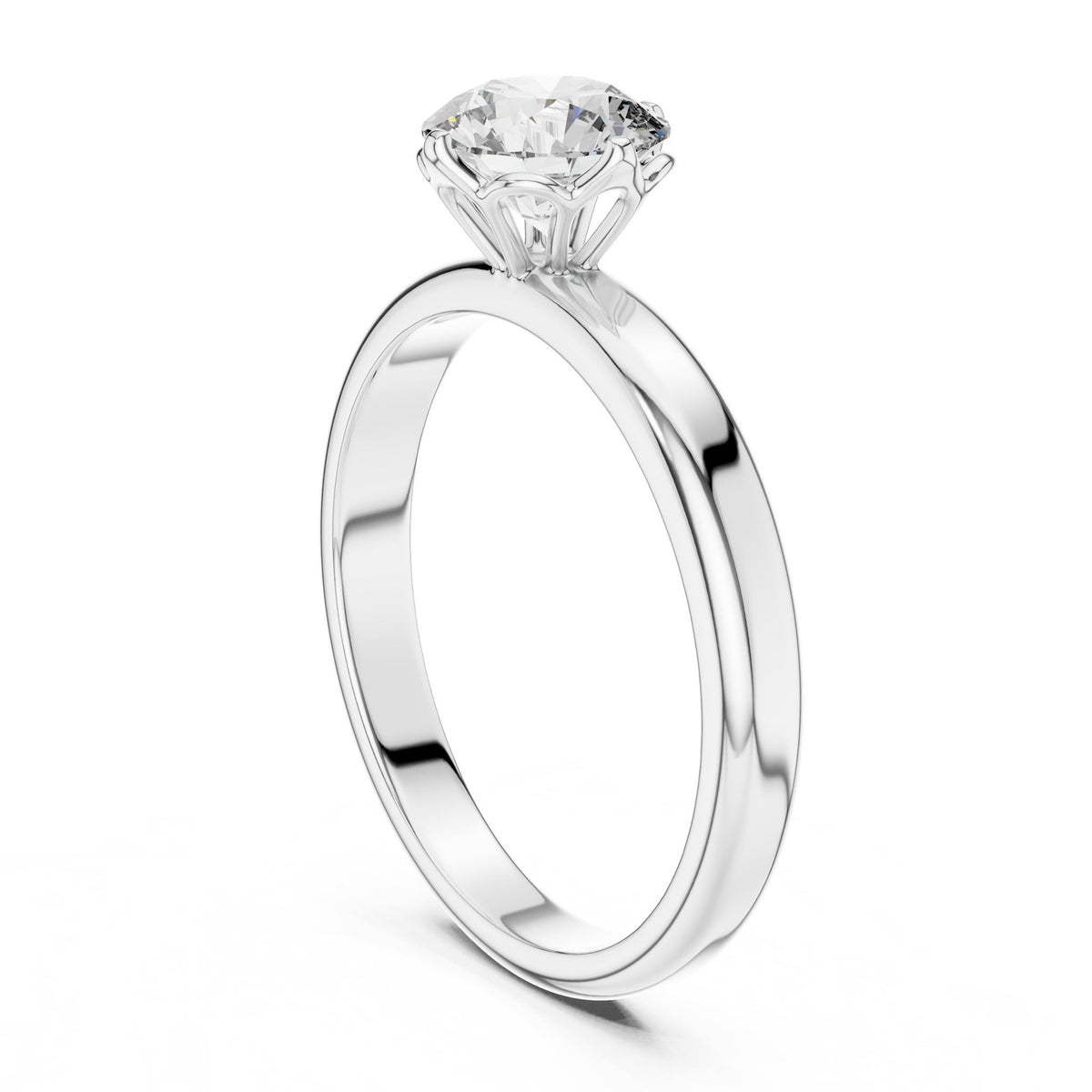 Round Solitaire Lab Grown Diamond Engagement Ring