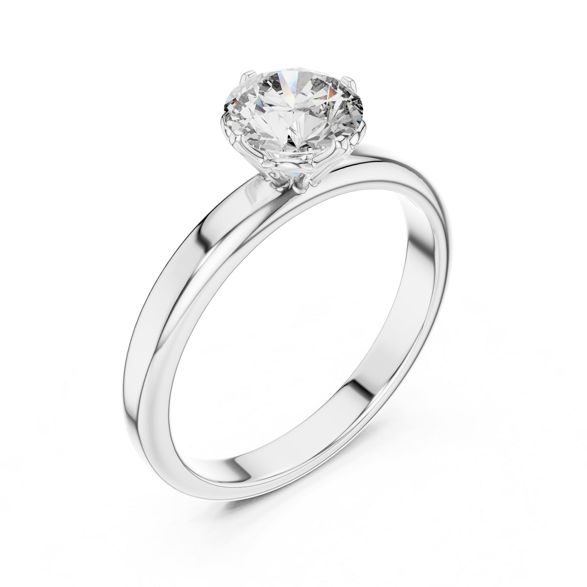 Round Solitaire Lab Grown Diamond Engagement Ring