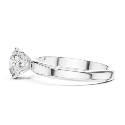 Round Solitaire Lab Grown Diamond Engagement Ring
