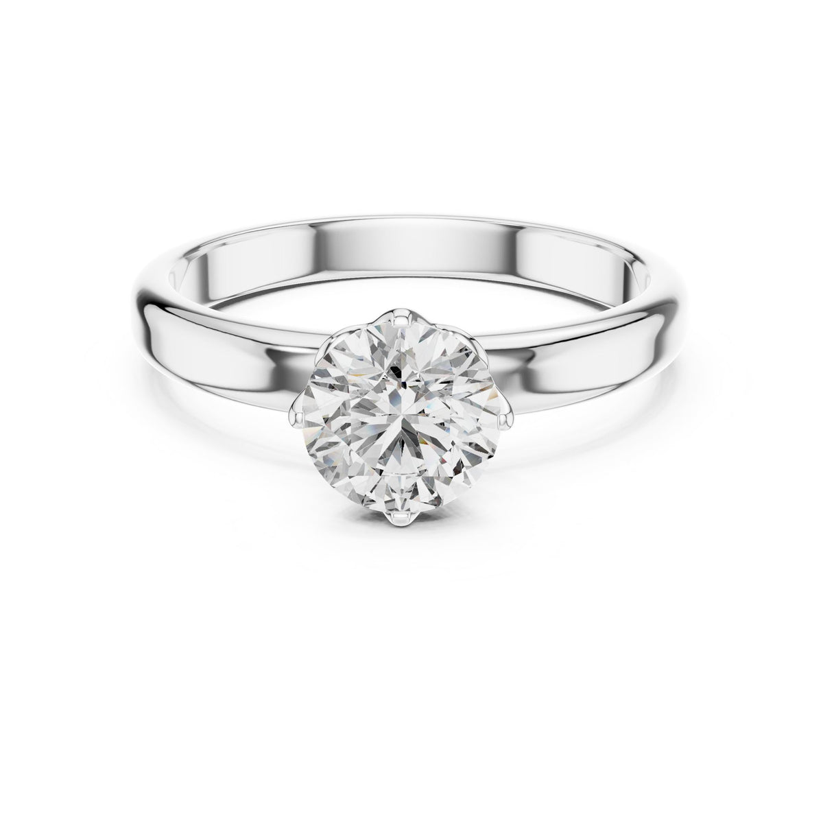 Round Solitaire Lab Grown Diamond Engagement Ring