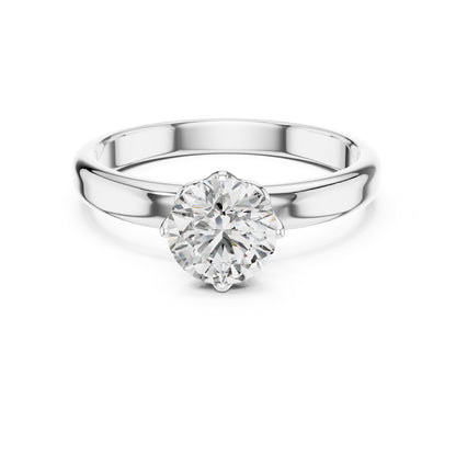 Round Solitaire Lab Grown Diamond Engagement Ring