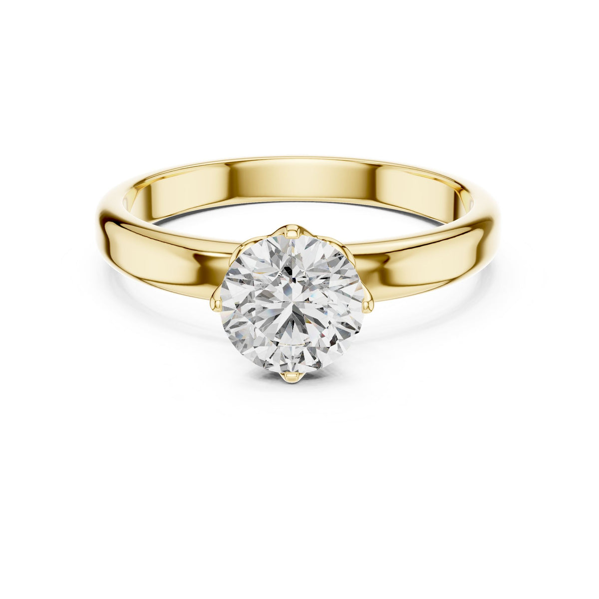 Round Solitaire Lab Grown Diamond Engagement Ring