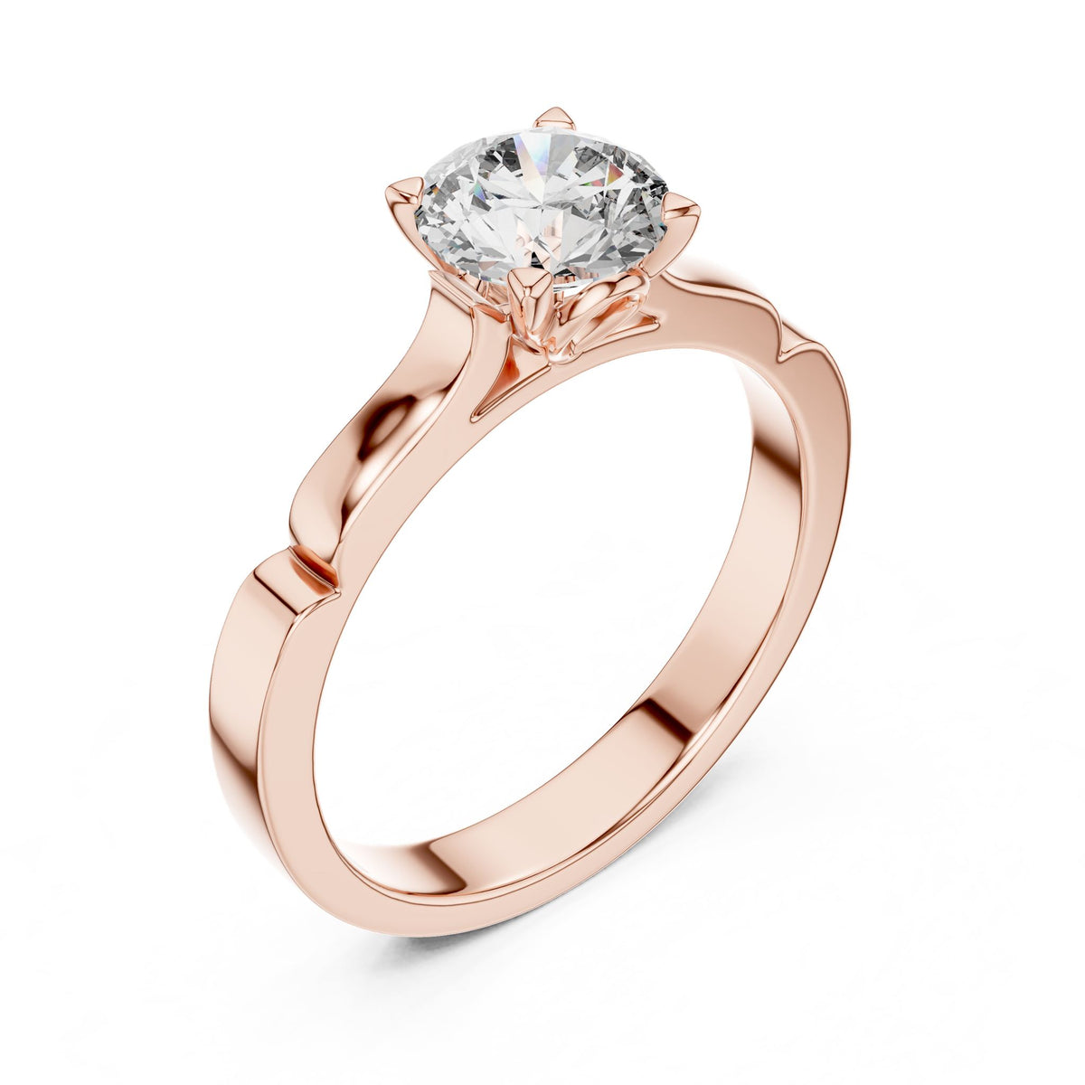 Round Solitaire Lab Grown Diamond Engagement Ring