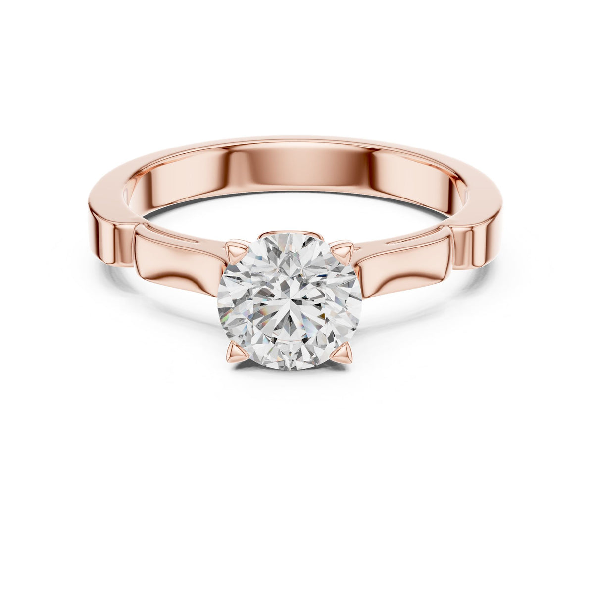Round Solitaire Lab Grown Diamond Engagement Ring