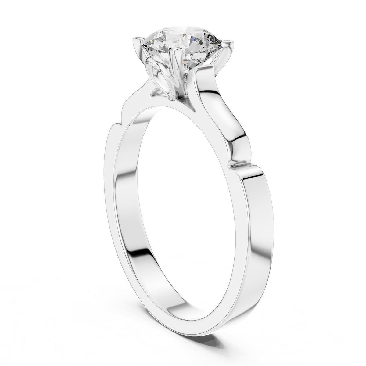 Round Solitaire Lab Grown Diamond Engagement Ring