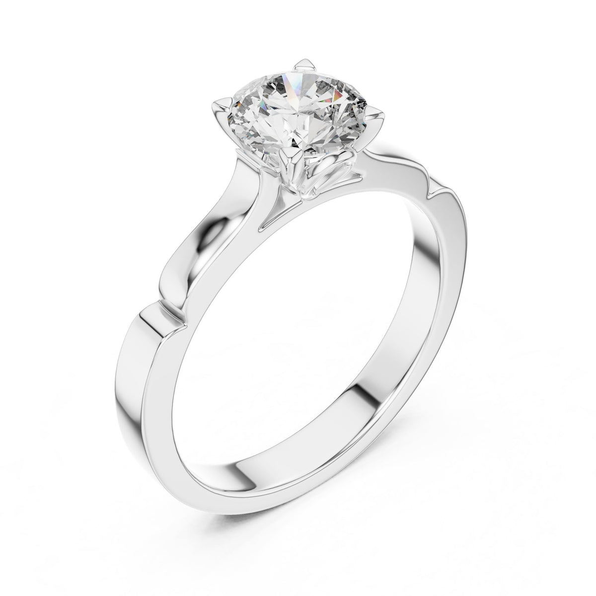 Round Solitaire Lab Grown Diamond Engagement Ring