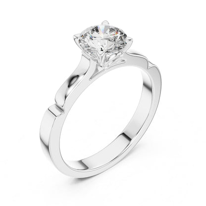 Round Solitaire Lab Grown Diamond Engagement Ring