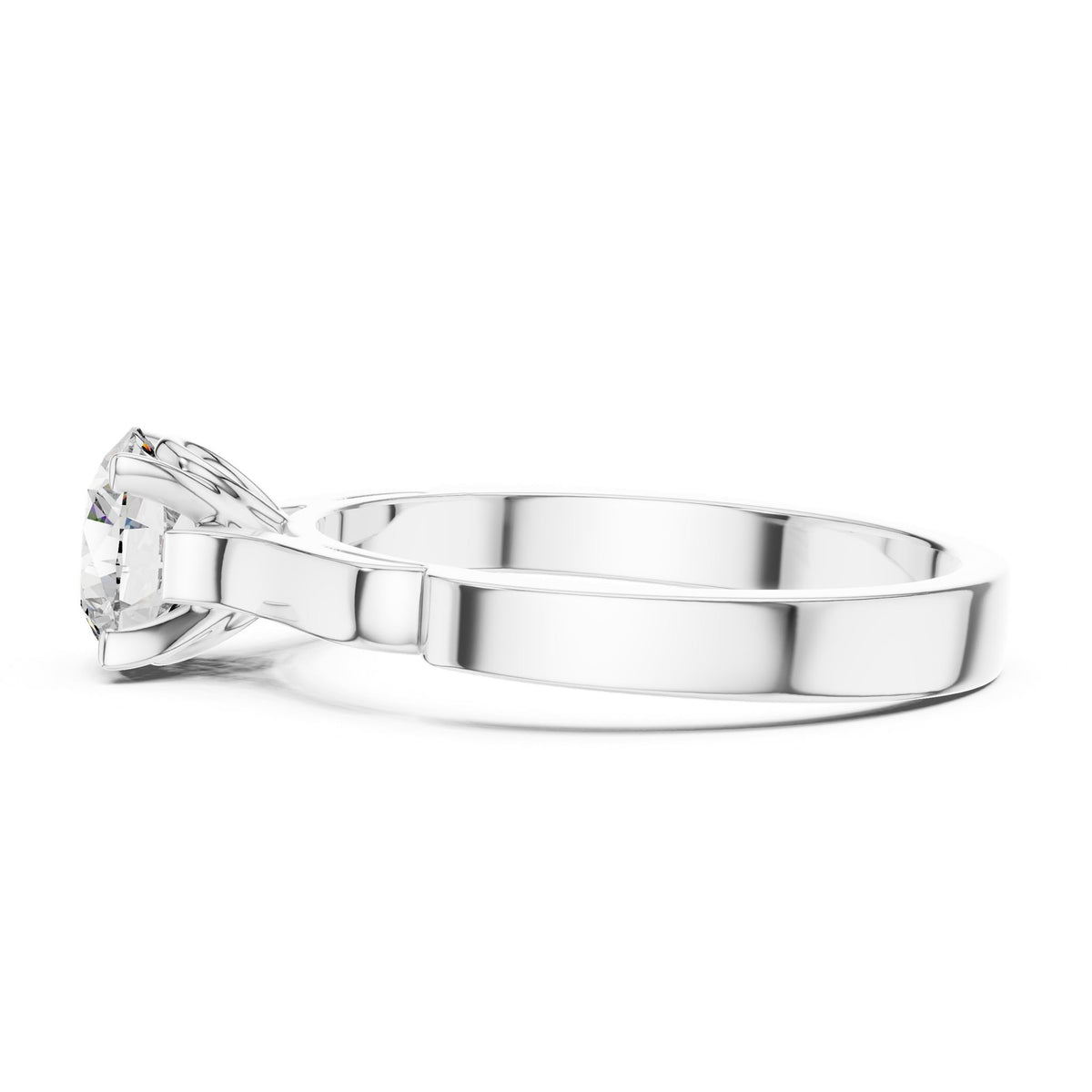 Round Solitaire Lab Grown Diamond Engagement Ring