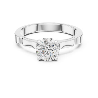 Round Solitaire Lab Grown Diamond Engagement Ring