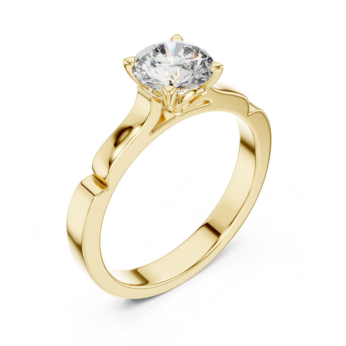Round Solitaire Lab Grown Diamond Engagement Ring