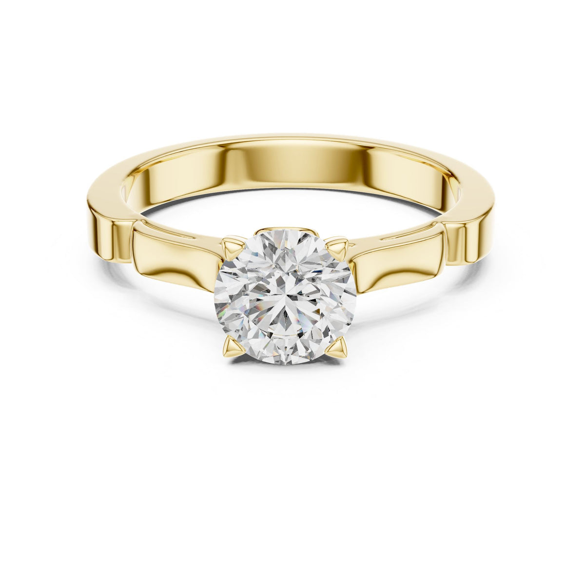Round Solitaire Lab Grown Diamond Engagement Ring