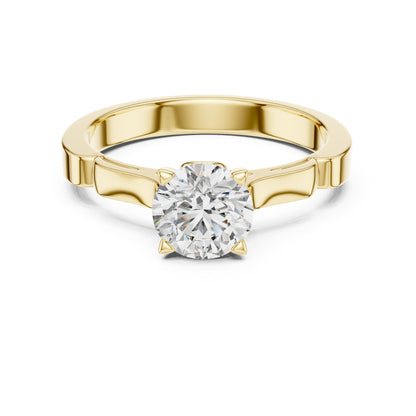 Round Solitaire Lab Grown Diamond Engagement Ring