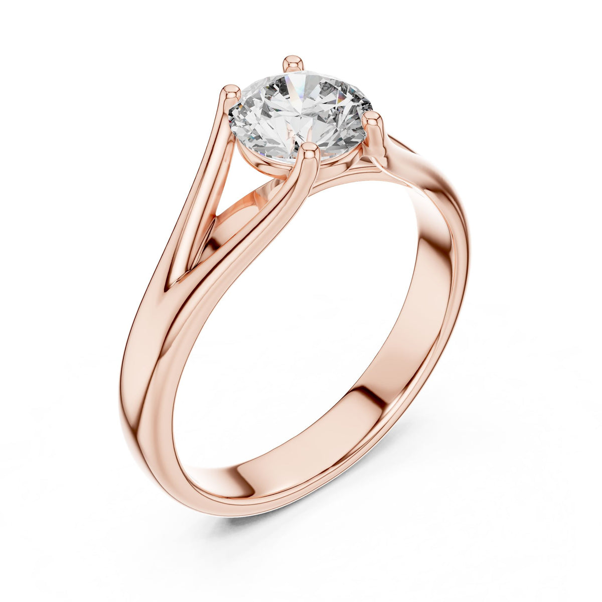 Round Solitaire Lab Grown Diamond Engagement Ring