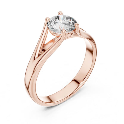 Round Solitaire Lab Grown Diamond Engagement Ring