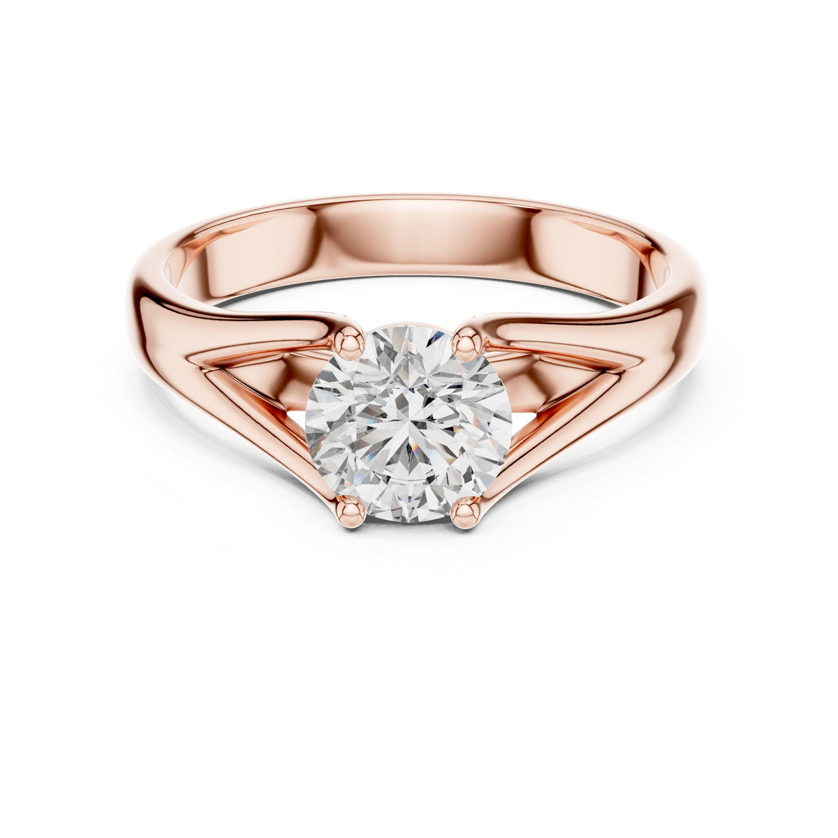 Round Solitaire Lab Grown Diamond Engagement Ring