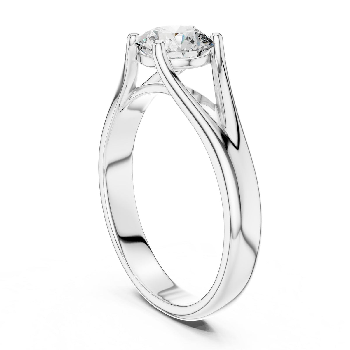 Round Solitaire Lab Grown Diamond Engagement Ring