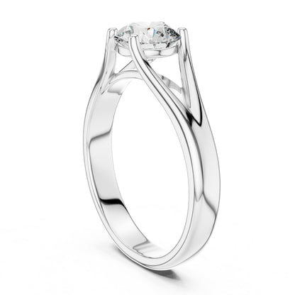 Round Solitaire Lab Grown Diamond Engagement Ring